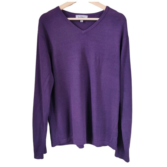 Le Chateau Purple V-Neck Sweater XXL - Picture 1 of 11